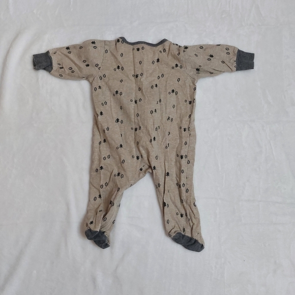 Gerber Gender Neutral Forest Zip Up Footie Pajamas Size 0-3 - Picture 2 of 3